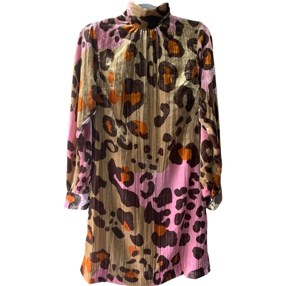 Anthropologie Eleanor Velvet Tunic Dress in Pink Motif. Size 0. - Picture 3 of 11